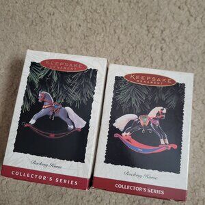 2 Hall Mark Keepsake Rocking Horse Ornaments